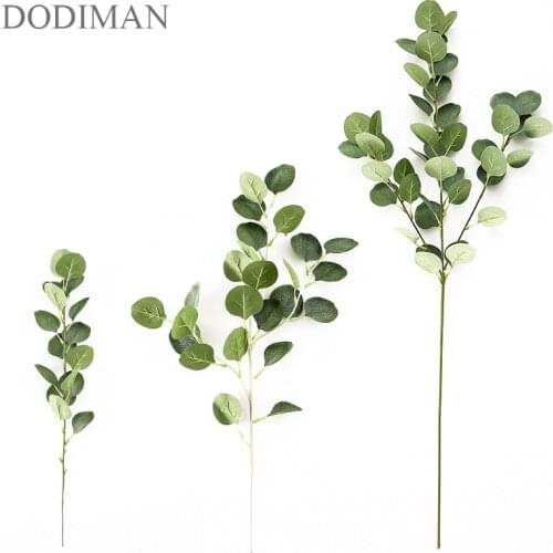 56 cm / 60cm / 97.5cm Simulation Eucalyptus Money Leaf Wedding Flower Arrangement Hotel House Plant Wall Decoration