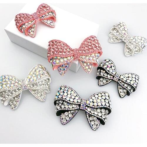 1pc Butterfly Rhinestone Bows Appliques Handmade Embroidery Crystal Patch Flatback For Wedding Dresses Shoes Sewing Clothes