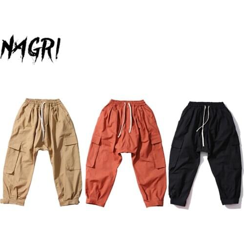 NAGRI Men Cargo Pants Military Joggers Hip Hop Trousers Male Casual Fashion Streetwear Gyms Sweatpants 2020 Summer New