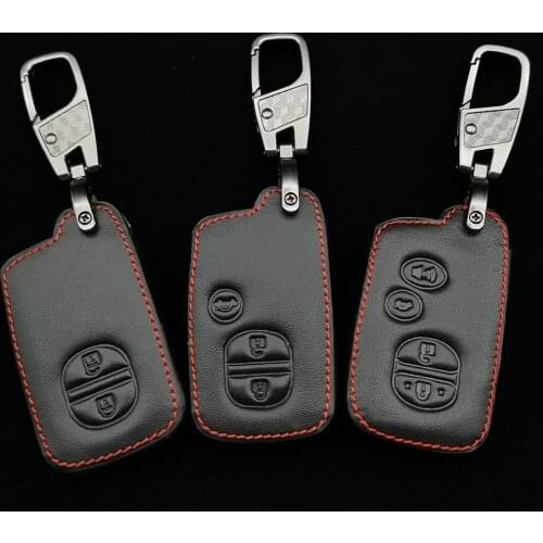 Genuine Leather Car Key Case For Toyota Avalon Auris Camry Rav4 Yaris Verso 2012-2018 Keyless Remote Fob Protector Cover Bag
