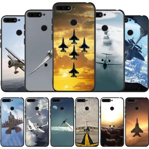 Aircraft Airplane black Silicone Phone Case For honor 30 20 Pro 8 8X 9 10 20 Lite Mate 10 20 30 Lite Pro cover