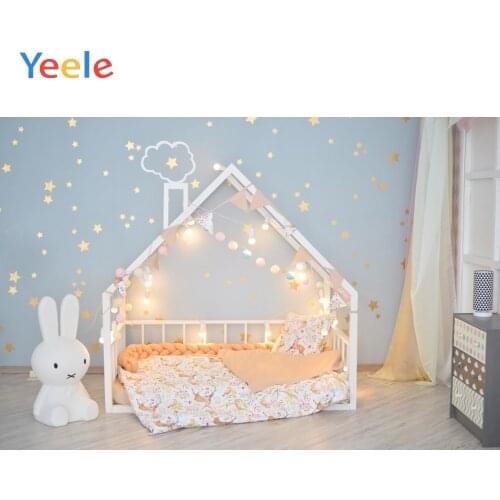 Yeele Baby Room Bunny Bed Star Baby Child Portrait Photo Backdrop Newborn Customized Photographic Background For Photo Studio