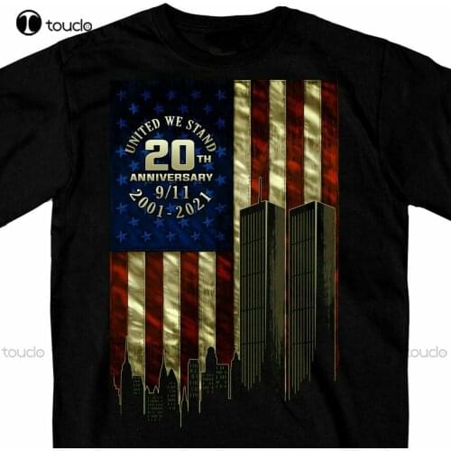 New 9-11 American Flag Skyline 20Th Anniversary World Trade Center T Shirt Dress Shirts For Women Men work shirts for men Unisex