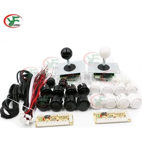 DIY Handle 8 Way Arcade Joystick Kits 5 Pin 24mm/30mm Push Button Replacement Arcade Set Cable USB Encoder To PC Joystick Games