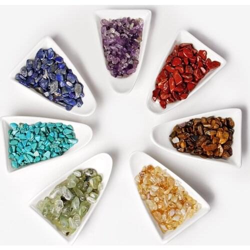 Natural 7 Chakra Healing Energy 5-8 MM Stone Chip Beads Amethyst Aventurine Turquoise Drilled/Undrilled Gravels Bead DIY Jewelry
