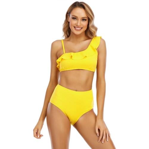 2021 New Swimsuit Flounced Split Swimsuit Lady Sexy Swimsuit Women