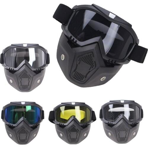 2021 New Adult Removable Winter Snow Sports Motocross Motorbike Goggles Ski Snowboard Snowmobile Full Face Helmets With Glasses