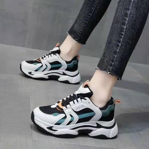 HKXN 2021 Spring New Style Women Shoes Students Daddy Shoes Sports Shoes Breathable Color Matching Women' Sneakers Y2