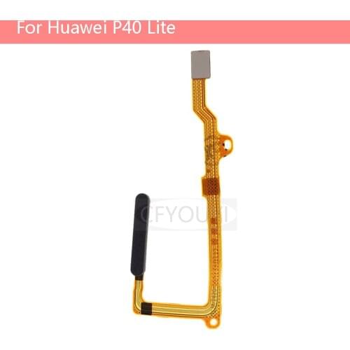 Original Home Key Fingerprint Button Flex Cable Part Replacement for Huawei P40 Lite - Black