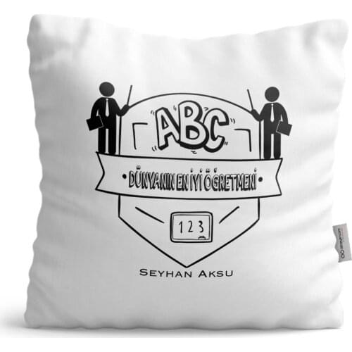 Personalized World Best Öğretmeni Satin Pillow-18