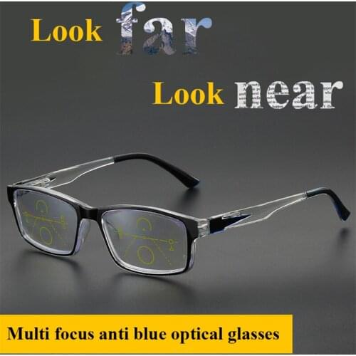 GirlView Progressive Multifocal Reading Glasses Far and Near Zoom Anti-Blu-ray Glasses Spring Leg Reading Glasses 2823