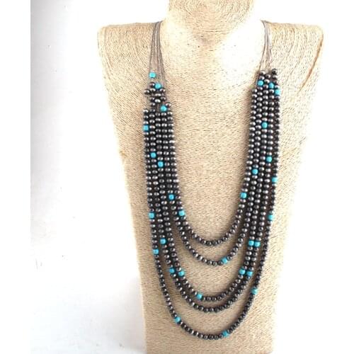 RH Fashion Bohemian Jewelry CCB Beads Layered Multi Strand Necklaces Women Boho Necklace Gift