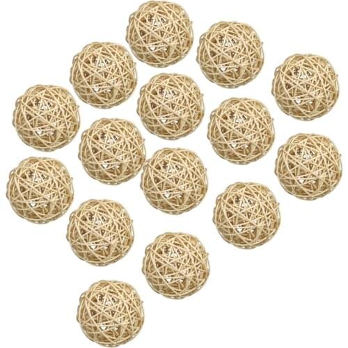 15pcs 4cm Rattan Wicker Cane Balls for Garden Wedding Party Home Decorations