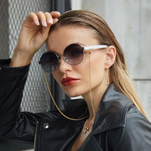 2021 new trend fashion sunglasses small frame round frame with chain necklace women necklace outdoor drive party eyeglasses