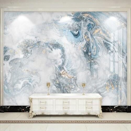 Modern Luxury Mural Blue Marble Textured TV Background Wall Art Decor Waterproof Canvas Painting Custom 3D Wallpaper Living Room