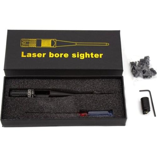 Tactical Red Dot Laser Bore Sighter Collimator for Hunting .177 to .50 Caliber Rifle Scope Adjustable Adapters Laser Boresighter