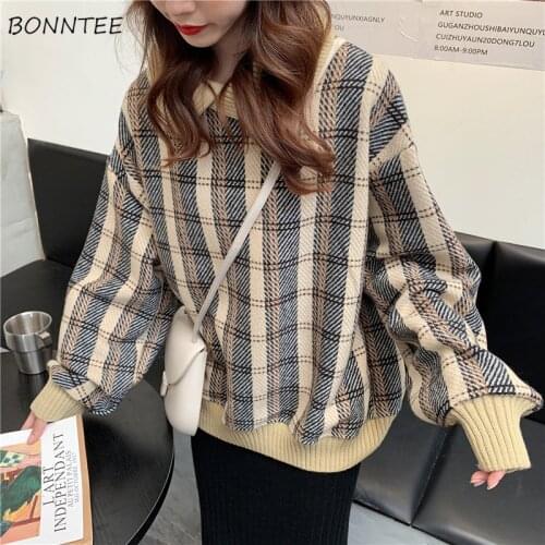 Hoodies Women Plaid Thickening Students Sweatshirt Warm Korean Top Womens Hoodie and Pullovers Fashionable High Quality Stylish