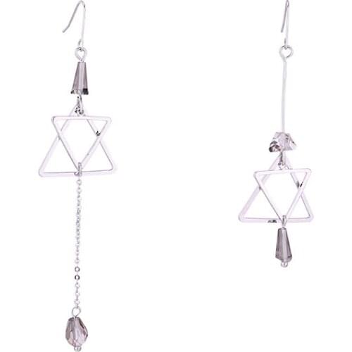 TONGKWOK Bohemia Exaggeration Dangle Earrings For Women Silk Thread Tassel Metal Long Chandelier Earrings #136241