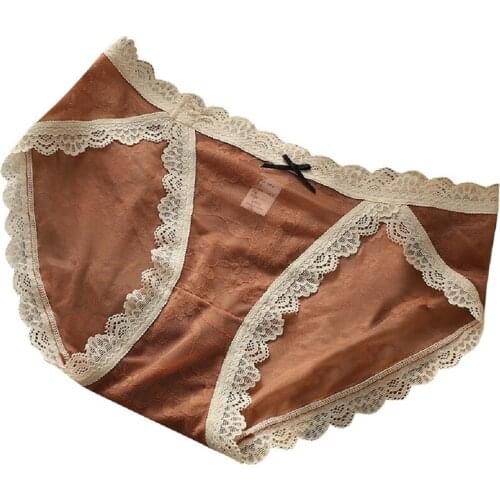 Net Yarn Little Sexy Lace Flower Split Fork Thin Womens Panties Translucent Pack Hip Bow Slim Show Leg Female Underpants A36