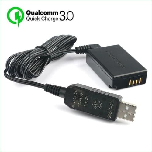 QC3.0 USB TO LP E17 LPE17 ACK-E17 DR-E17 Dummy Battery&DC Power Bank USB Cable for Canon EOS M3 M5 M6 M6 Mark2 ii M6 2