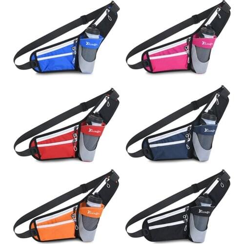 Outdoor Waterproof Waist Bag Fanny Pack for Men Women Running Belt Chest Sling with Water Bottle Holder Sport Gym Fitness