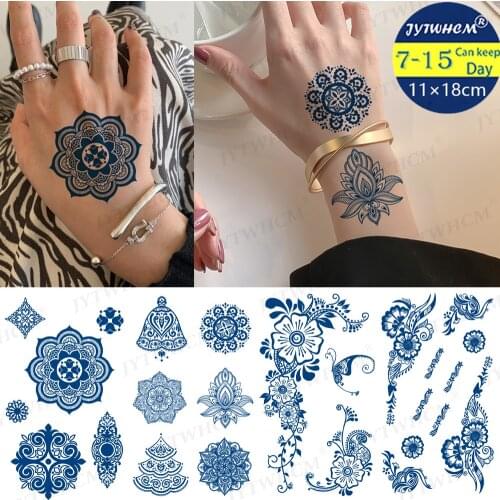 Waterproof Temporary Tattoos Sticker Flower Star Dolphin Angel Wings Letter TattooJuice Lasting Fake Tattoo Stickers Men Women