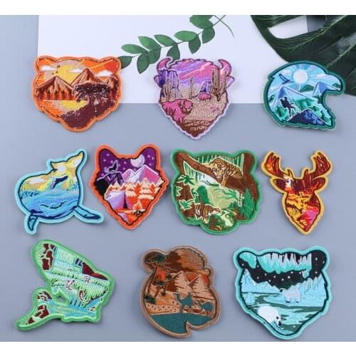 Embroidered tiger Bear Animal cloth embroidered luggage DIY patch clothing accessories cloth paste
