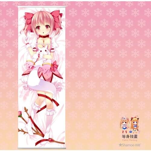 Japanese Anime Cartoon Puella Magi Madoka Magica Peach Skin Velvet Rectangle Flat Wall Scroll Painting Poster Print 150*50cm
