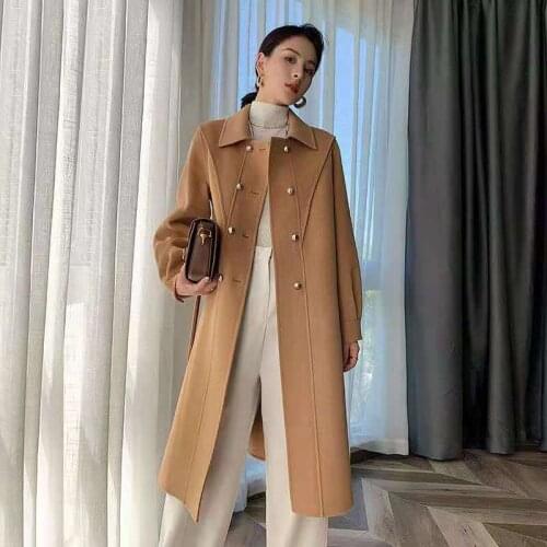 100% Wool Coat For Women Autumn Jacket New Arrival Double-Sided Cashmere Alpaca Coat Winter Womens Long Woolen Coat