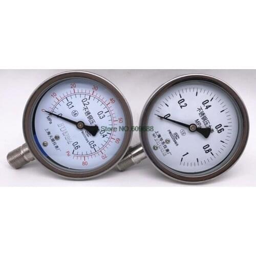 100mm Y-100BF Stainless steel pressure gauge resistant to high temperature, corrosion and corrosion