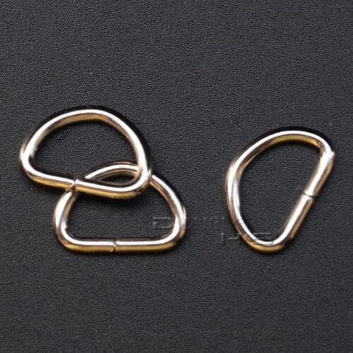 1000pcs/lot 3/8"(10mm) Nickel Plated D Ring Semi Ring Ribbon Clasp Knapsack Belt Buckle
