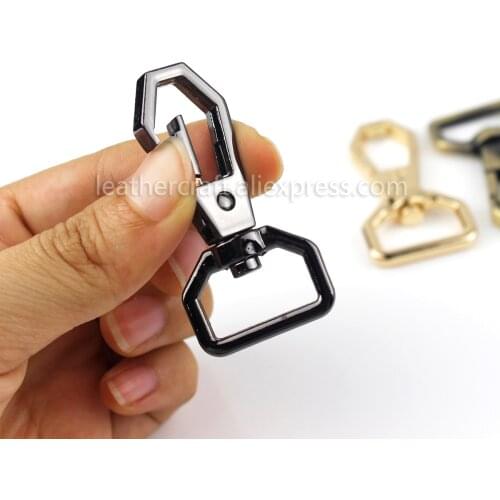 1x Metal Polygonal Swivel Trigger Snap Hook Spring Gate Clasps Clips Leather Belt Pet Leash Bag Strap Webbing Keychain Hooks