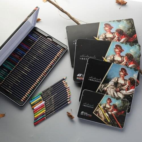 2021 New 12/24/36/48/72Colors Watercolor Pencils Set Drawing Colored Pencils Lapices De Colores Art Sketch Colour Pencil