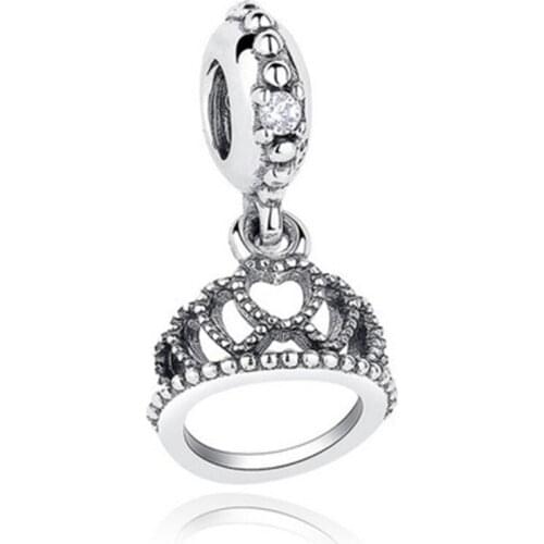 2021 DIY European Beads Exquisite Crown Pendant Rhinestone Beads Fit Original Bracelets & Bangles Alloy Crystal Charms NEW Style