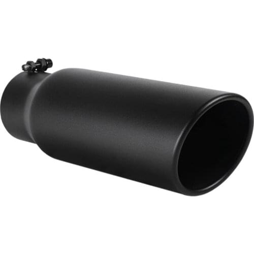 3 Inch Black Exhaust Tip, 3 Inch Inside Diameter Exhaust Tailpipe Tip for Truck, 3 x 4 x 12 Inch Bolt/Clamp on Design