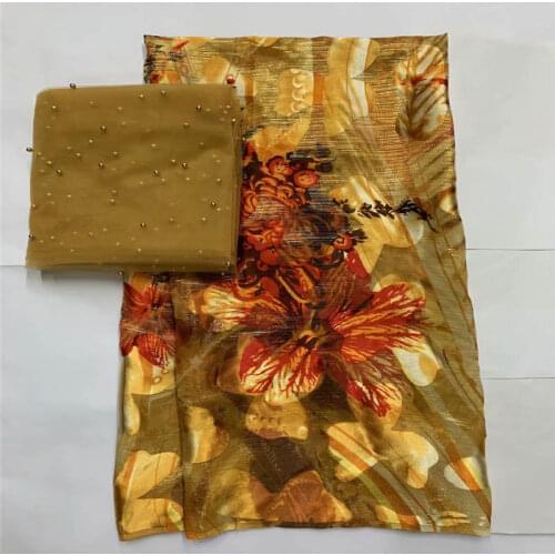 5 +2 Yards/Set Soft African Silk Fabric With Swiss Voile Lace Tissu Fabric For Garment Neat Embroidery On The Material! LXF88316