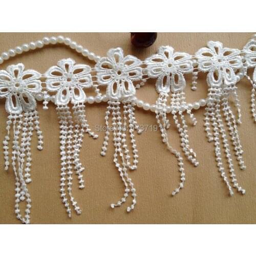 5 Yards SALE Super Exquisite Teardrop Lace Trim In White Wedding Bridal Bracelet Jewelry Design