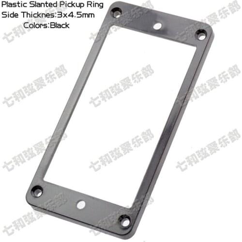 A Piar Black Plastic Slanted Double Coil Pickup Ring Humbucker Frame Mounting Ring For Electric Guitar 3mmx4.5mm