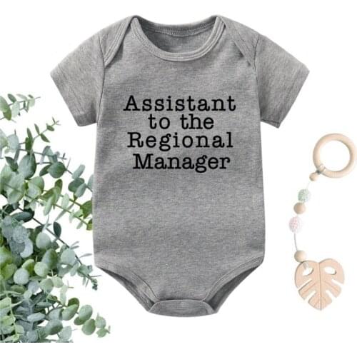 Funny Assistant To The Regional Manager Printed Newborn Bodysuits Summer Cotton Body Baby Boys Girls Onesies Infant Ropa Rompers