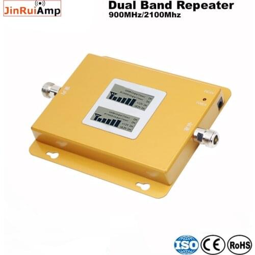 Dual band gsm wcdma signal booster gsm repeater 900 2100 2g 3g(EDGE HSPA) GSM WCDMA UMTS cell phone signal repeater with lcd dis