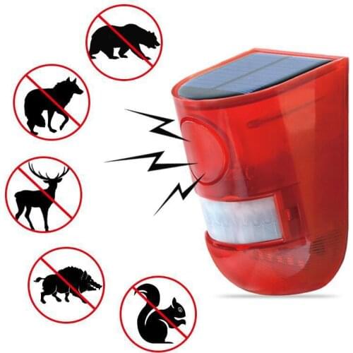 Solar alarm human body induction LED sound and light alarm light security anti-theft animal drive outdoor waterproof