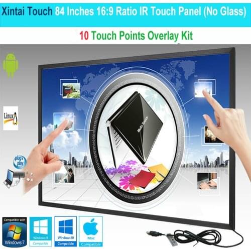 Xintai Touch 84 Inches 10 Touch Points 16:9 Ratio IR Touch Frame Panel/Touch Screen Overlay Kit Plug & Play (NO Glass)