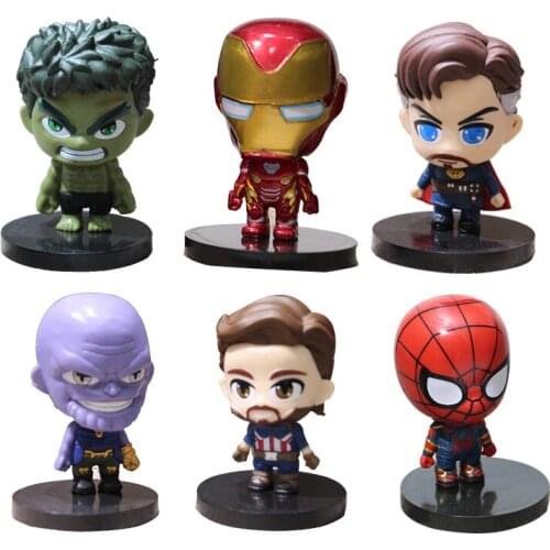 Marvels The Avengers Doll toy Figure model car cake decoration Captain America Iron Man Thanos Best birthday gift for children