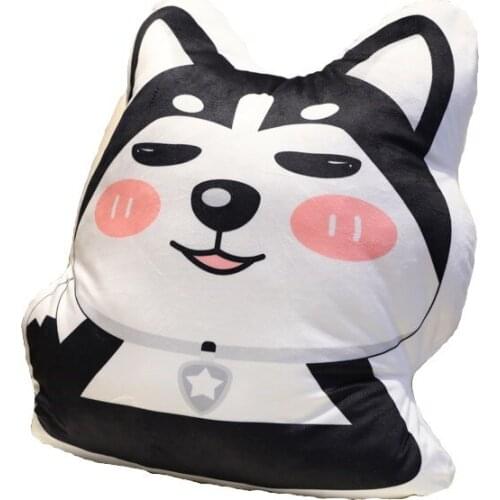 Cartoon animal double-sided printing puppy Shiba Inu Husky Keji pillow office chair cushion cushion car headrest cushion