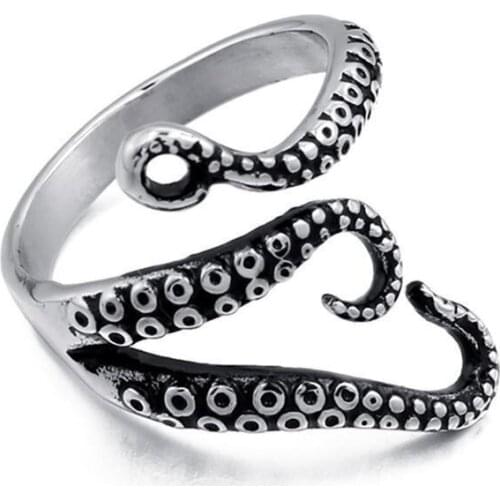 New Punk Rock Stainless Steel Mens Biker Rings Vintage Gothic Jewelry Silver-Color Dragon Claw Finger Ring Men Accessories Gift