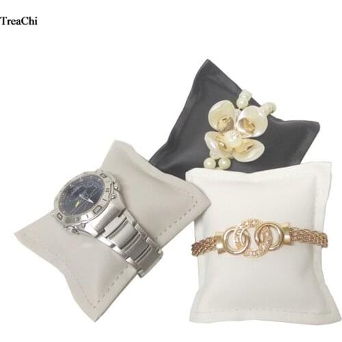 New Arrive Watch Pillow Holder Bracelet Chain Jewelry Display Stand PU Bangle Organizer Storage Display Pillow Stand