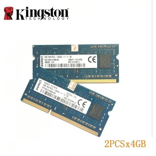 Kingston 8GB (2pcsX4GB) 1600MHz DDR3 PC3L Laptop Memory 4G 1600 MHZ Notebook Module SODIMM RAM