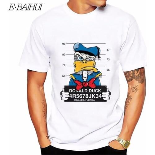 E-BAIHUI new cartoon Duck print t-shirt men tops short sleeve casual dog cartoon mouse tshirt homme comfort t shirt CG001