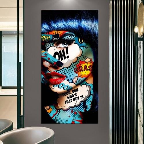 Graffiti Women Portrait Oil Cavans Painting Modern Posters and Prints Wall Art Picture for Living Room Home Decoration Cuadros