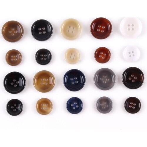 DIY Apparel Sewing Button 15-20mm Round Resin 4-holes Overcoat Pants Suit Clothing Accessories Buttons 200pcs/lot